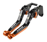hcksw Palancas de embrague plegables ajustables de aluminio CNC para ZX6R X636R 2007-2018 ZX 6R/636 (negro + naranja)