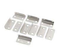 HCLZOE 10 piezas placas de bloqueo de angulo derecho de huelga de cerradura de cajones de casa y oficina de metal de tono de plata