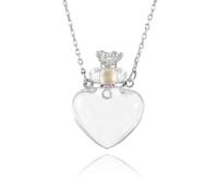 HCMA 1 pieza de vidrio con forma de frasco de corazón, collar con colgante de cremación, soporte de caja de ceniza, collar de recuerdo, joyería conmemorativa, collar de urna para ceniza