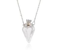 HCMA 1 pieza de vidrio con forma de frasco de corazón, collar con colgante de cremación, soporte de caja de ceniza, collar de recuerdo, joyería conmemorativa, collar de urna para ceniza