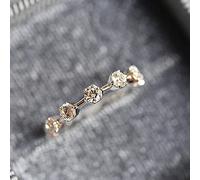 HCMA Anillo de Boda de Piedras Preciosas de Moissanite Creado en Plata de Ley 925, Anillos de Pareja de Personalidad Simple, Regalo de joyería Fina