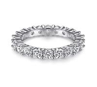 HCMA Anillo de Moda de Anillo de Boda de joyería Fina de Diamantes de Moissanite Creado en Plata de Ley 925 para Regalo de Mujer