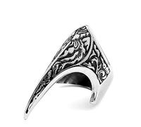 HCMA Anillo otomano para Hombre, Anillo único, Armadura Punk, Anillos celtas Vikingos Vintage Largos, Regalo de joyería Locomotora de Rock Hip-Hop para Hombre