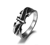 HCMA Anillos góticos de Acero y Titanio para Hombre, Bate de Vampiro, Punk, Hip Hop, Rock, Bonitos y únicos para Mujer, Chica, Novio, joyería de Motorista, Regalo Creativo