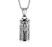 HCMA Colgante de Soporte para Cenizas de urna de cremación Conmemorativa para Mujeres Hombres Collar de Acero de Titanio Unisex Elegante joyería Que se Puede Abrir