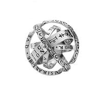 HCMA Collar de Anillos de Bola astronómica Vintage para Mujeres y Hombres, Anillo de Dedo cósmico Giratorio Complejo Creativo, Regalo de joyería