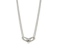 HCMA Collar de Cerradura de Herradura de Plata de Ley 925 para Mujer, Gargantilla de Cadena de clavícula con Cuentas, joyería de Fiesta de Moda