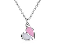HCMA Collar de Plata de Ley 925, Collar de Cadena de corazón de Helado para Mujer, niña, Gargantilla, Regalo de Buen Amigo