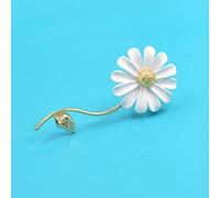HCMA Nuevos broches de Flores de Color Blanco esmaltado a la Moda para Mujeres y Hombres, broches de Margaritas para Plantas de Banquete de Boda, Pines