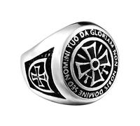 HCMA Personalidad Retro Cruz Medieval Caballeros Templarios Anillo Amuleto Masónico Anillo de Acero de Titanio Regalo de la joyería