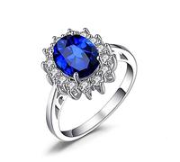 HCMA Princesa Diana William Kate Zafiro Esmeralda Rubí Anillos de Piedras Preciosas para Mujeres Regalo de joyería de Compromiso de Boda