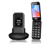 HCMOBI - Teléfono móvil con tapa 4G para ancianos, teléfono con botón grande, teléfono abatible básico, pantalla LCD dual de 2.8 pulgadas, WiFi, Bluetooth, botón SOS, cámara, batería de 1400 mAh, FM