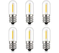 Hcnew Bombilla E14 LED 1W T16 bombilla pequeña E14 blanca cálida 2200K mini bombilla de vela retro 1w reemplaza la bombilla de 10 vatios para lámparas de mesa nocturna 220V-240V,Paquete de 6