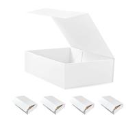 HcoHlow Caja de regalo blanca con tapas para regalos, 9 x 6.7 x 2.75 pulgadas, caja de propuesta de dama de honor con cierre magnético, pequeña caja de regalo para mujeres y hombres