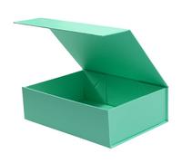 HcoHlow Caja de regalo magnética verde de 9 x 6.7 x 2.75 pulgadas, cajas de regalo rígidas plegables con tapas para regalos, caja de propuesta de dama de honor, graduación, boda, embalaje de regalo de