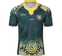 HCOISINI Camiseta de Rugby, Edición Conmemorativa de Australia 17-18, Cómoda y Transpirable(Green,L)