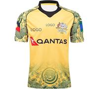 HCOISINI Camiseta de Rugby, Edición Conmemorativa de Australia 17-18, Cómoda y Transpirable(Yellow,XXL)