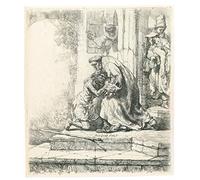 HCOTZHPY Pintura Clásica Impresiones Abstractas Pintura de Póster El regreso del hijo pródigo de Rembrandt Van Rijn para Decoración de Oficina 60x90cm