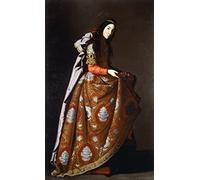 HCOTZHPY Pintura Famosa Póster Retro Modernos Mural Fotos Santa Casilda de Francisco De Zurbarán para Sala de Estar 60x90cm