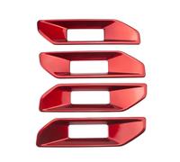 HCPAVEXT Embellecedor Cubierta Panel Reposabrazos Manija Puerta Interior 4 Piezas Para Ford Para Ranger Para Everest 2023 2024 Manija Interior Coche(Red)