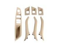 HCPAVEXT Para 5 Series F10 F11 2010-2017 51417225866 7 Unid/set Manijas Puerta Interiores Cuero Izquierda Y Derecha Manija Interior Coche(LHD Beige)