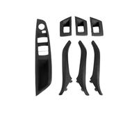 HCPAVEXT Para 5 Series F10 F11 2010-2017 51417225866 7 Unid/set Manijas Puerta Interiores Cuero Izquierda Y Derecha Manija Interior Coche(LHD Black)