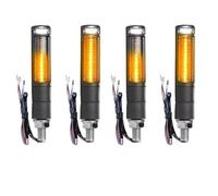 HCPCNDNMUB Universales M10 Para Motocicleta Lámpara Parada Trasera DRL Indicadores Agua Corriente Señales 12V Luces Led De Señal Giro Delanteras Y Traseras luces intermitentes(4pcs White Amber)