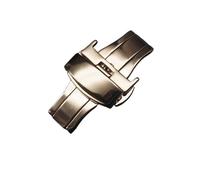 HCPGBGLBTF 12 mm 14 mm 16 mm 18 mm 20 mm Hebilla de mariposa de alta calidad Doble Prensa Exquisito Accesorios de cinturón de acero inoxidable Accesorios unisex Hebilla de mesa(Rose Gold 16mm)