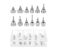 HCPGBGLBTF 12 tipos / 24pcs Watch Push Press Press Botón impermeable Durable Acero inoxidable Reloj Piezas de reparación Herramienta de reparación Kit de accesorios for relojero Herramientas para la r
