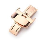 HCPGBGLBTF 14 16 18 20 22 24mm Universal Hebilla 316L Metal Acero Inoxidable Doble Presión Bandeja de mariposa Compatible for Tissot Compatible for Armani Hebilla de mesa(22mm Rose Gold)
