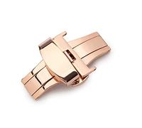 HCPGBGLBTF 16 mm 18 mm 20 mm doble push mariposa hebilla Cierre plegable Cierre de plegado de liberación rápida de alta gama Accesorios compatibles for Omega Compatible for Seamaster Hebilla de mesa(1