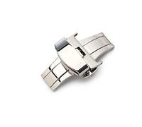 HCPGBGLBTF 16 mm 18 mm 20 mm doble push mariposa hebilla Cierre plegable Cierre de plegado de liberación rápida de alta gama Accesorios compatibles for Omega Compatible for Seamaster Hebilla de mesa(1