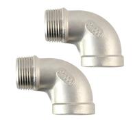 HCPGBGLBTF 2 piezas de acero inoxidable 304, conexión roscada for tubería fundida, codo de 90 grados hembra x macho de 3/4" Codo roscado