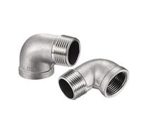 HCPGBGLBTF 2 piezas de codo de 90 grados de acero inoxidable 304, conector roscado NPT de 3/4 hembra x macho Codo roscado