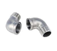 HCPGBGLBTF 2 piezas de codo de 90 grados de acero inoxidable 304, conexión roscada NPT de 3/4" hembra x macho Codo roscado