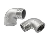 HCPGBGLBTF 2 piezas de codos de 90 grados de acero inoxidable 304, rosca hembra NPT x macho, accesorios de tubería fundida for jardín, marina, plomería industrial. Codo roscado(1" NPT F x M)