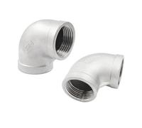 HCPGBGLBTF 2 piezas de codos de 90 grados de acero inoxidable 304, rosca hembra NPT x macho, accesorios de tubería fundida for jardín, marina, plomería industrial. Codo roscado(1" NPT F x F)