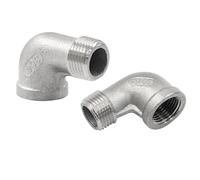 HCPGBGLBTF 2 piezas de codos de 90 grados de acero inoxidable 304, rosca hembra NPT x macho, accesorios de tubería fundida for jardín, marina, plomería industrial. Codo roscado(3/8" NPT F x M)