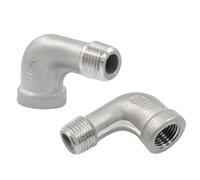 HCPGBGLBTF 2 piezas de codos de 90 grados de acero inoxidable 304, rosca hembra NPT x macho, accesorios de tubería fundida for jardín, marina, plomería industrial. Codo roscado(1/8" NPT F x M)