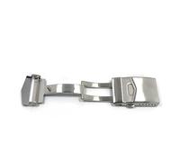 HCPGBGLBTF 22 mm hebilla plegable sólido doble pulsador plegable reloj hebilla despliegue cierre correa correa plata reloj de reloj negro cierre Hebilla de mesa(Silver)