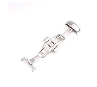 HCPGBGLBTF Banda de reloj de la banda de la banda de reloj de la mariposa Hebilla de acero inoxidable Sólido Doble pulsador Pliegue de correa de correa 10 12 14 16 18 20 22mm Herramientas Hebilla de m