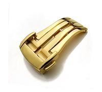 HCPGBGLBTF Bandas de reloj de acero inoxidable Hebilla compatible for OMG Watch Strap Butterfly Cierre de mariposa Uso en cuero Goma Reloj de reloj 14mm 16mm 18mm 20mm negro Hebilla de mesa(Gold Deplo