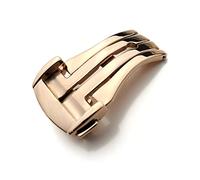 HCPGBGLBTF Bandas de reloj de acero inoxidable Hebilla compatible for OMG Watch Strap Butterfly Cierre de mariposa Uso en cuero Goma Reloj de reloj 14mm 16mm 18mm 20mm negro Hebilla de mesa(RoseGold D
