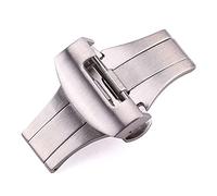 HCPGBGLBTF Botón de doble botón de acero inoxidable hebilla de mariposa moda oro negro Hebilla de mesa(Silver 20mm)