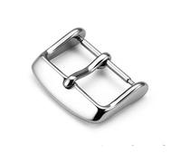 HCPGBGLBTF Botón de pulsera 12 14 16 18 20 20mm Universal Electroplate Metal Acero inoxidable Reloj Hebilla Accesorio Hebilla de mesa(22mm Silver)