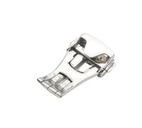 HCPGBGLBTF Clip plegable Clip de acero inoxidable for hebilla plegable 18 mm hebilla correa de metal reloj hebilla compatible for omega Hebilla de mesa(Silver)