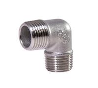 HCPGBGLBTF Codo de rosca macho a macho de 90 grados de 3/4" NPT, 2 piezas, acero inoxidable 304, accesorio for tubería fundida roscada Codo roscado