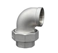 HCPGBGLBTF Codo de unión for rosca hembra BSP de 1/4 a 2 pulgadas, acero inoxidable 304, DN8-DN50, conector giratorio de unión suelta for tubería de agua Codo roscado(1")