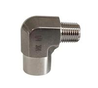 HCPGBGLBTF Conector de tubería de acero inoxidable 304 forjado de 1/8", 1/4", 3/8" y 1/2" BSP hembra-macho de 3 vías Codo roscado(Elbow F To M,NPT 304_1/2")