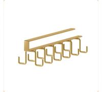 HCPGBGLBTF Ganchos de doble fila sin perforaciones for colgar tazas debajo del estante armario cocina, soporte hierro for, organizador gancho(Gold)